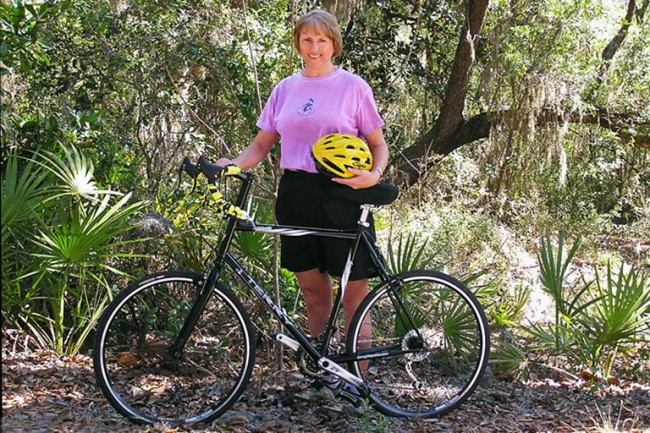 BP1010176 Kathy with her Terry Valkyrie Tour bike.