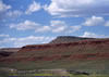 A colorful butte